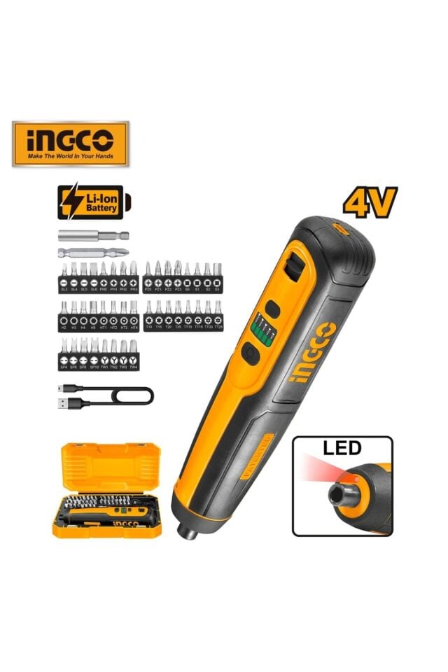 ingco csdlı0403 li-ion akülü vidalama 1/4 4v