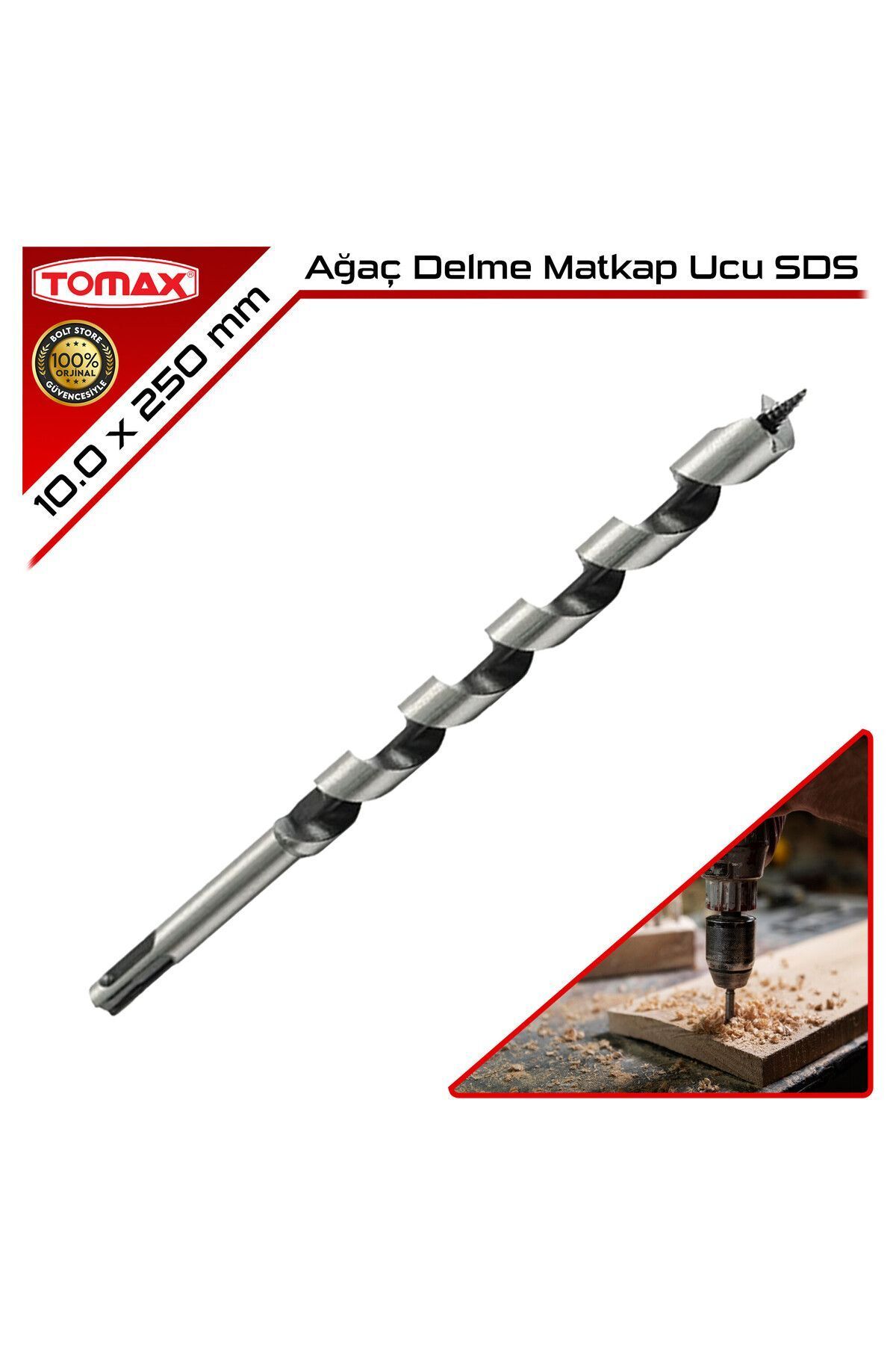 Ağaç Delme Matkap Ucu Kısa SDS | 10.0 x 250 mm