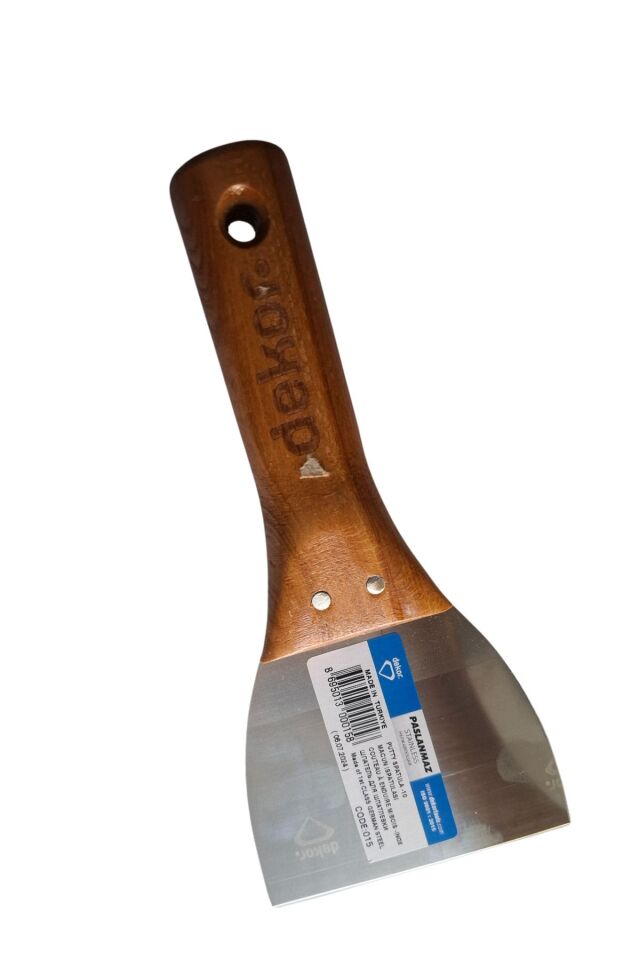 Macun ıspatulası ahşap saplı paslanmaz çelik 10 cm