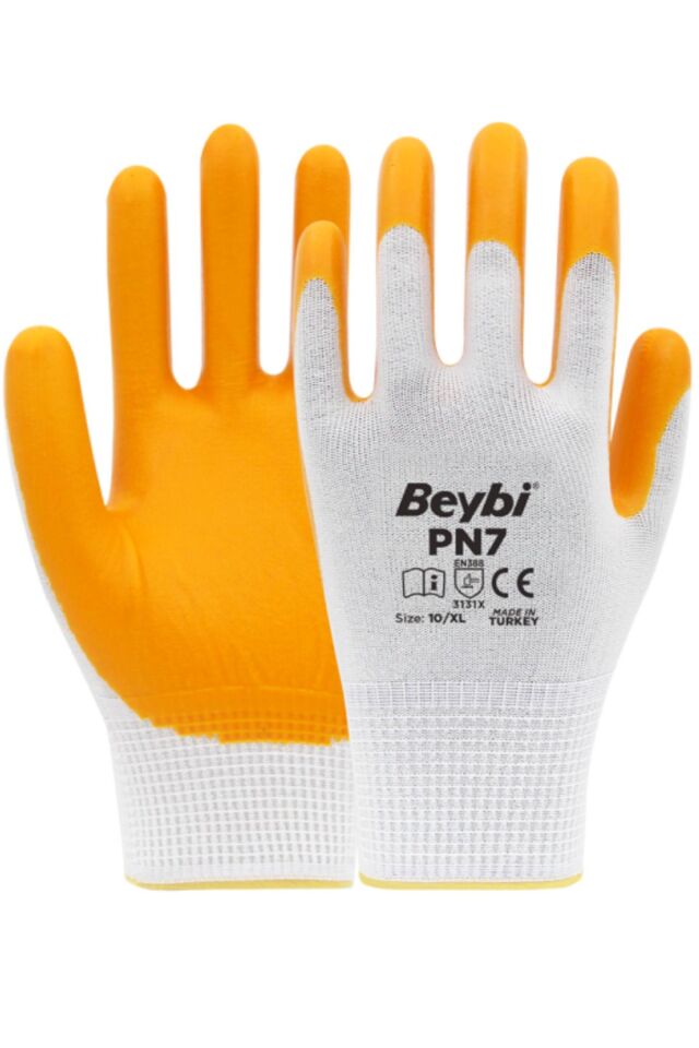 Nitril Poly Pn7 Beyaz Sarı 9 (2 Çift)