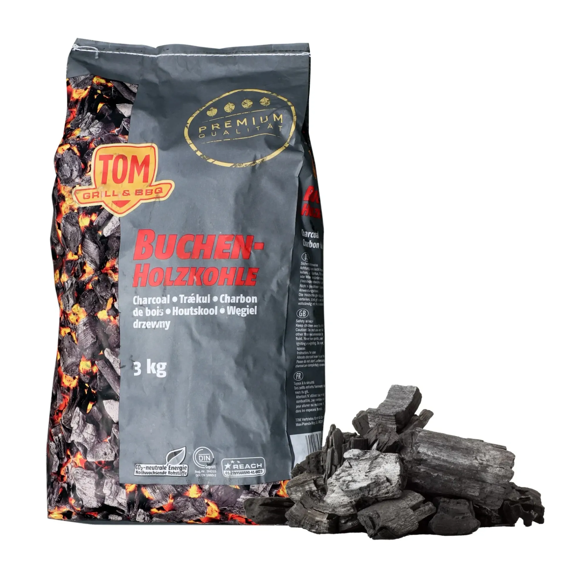 BUCHEN MANGAL KÖMÜRÜ NATUREL MEŞE 3 KG (GRİ)