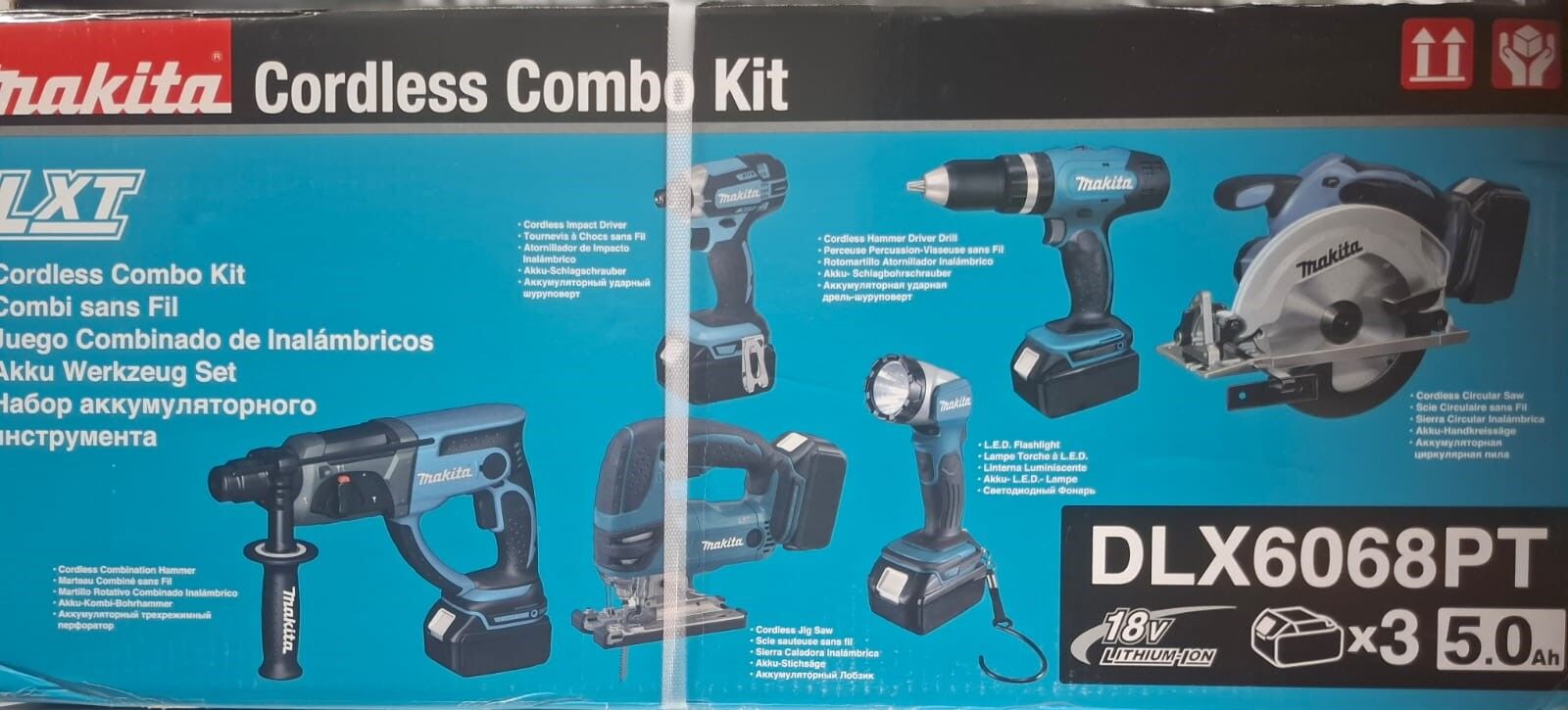 Makita 6 lı set DLX6068PT D453 + Dhr202 + Djv180 + Dss611 + Dtd1, Standart