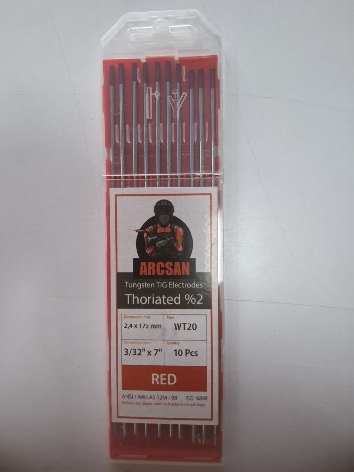 Argon kaynak iğnesi 2,4x175 mm toryum alaşımlı