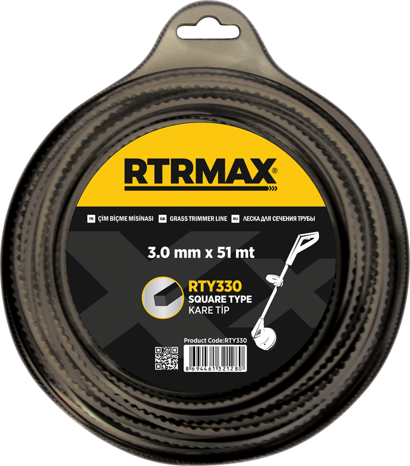 Rtrmax RTY333 Tırpan Misinası Siyah 3,3Mm*42Mt