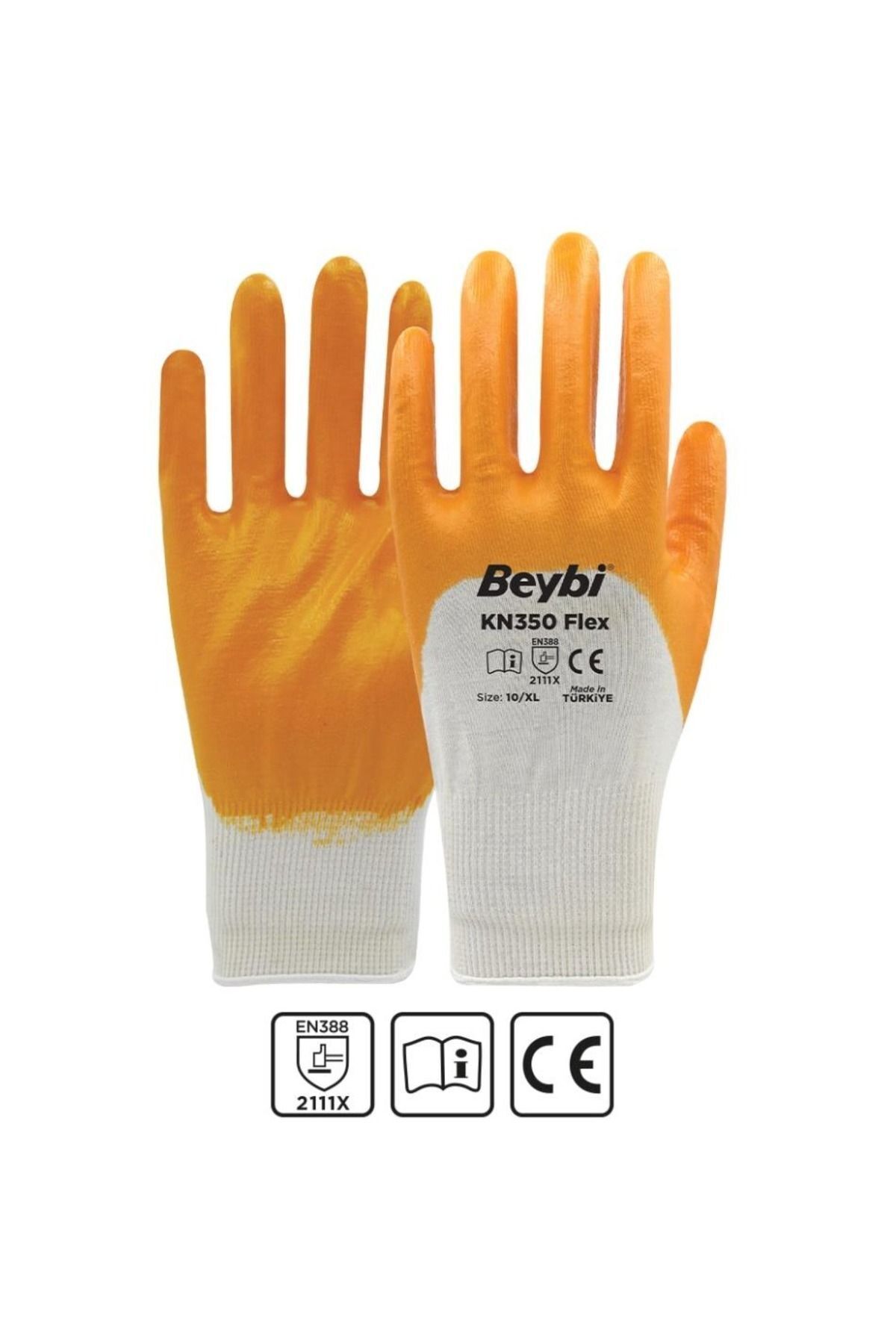 Kn350 Flex Sarı Nitril Eldiven No:10 (12'Lİ PAKET)