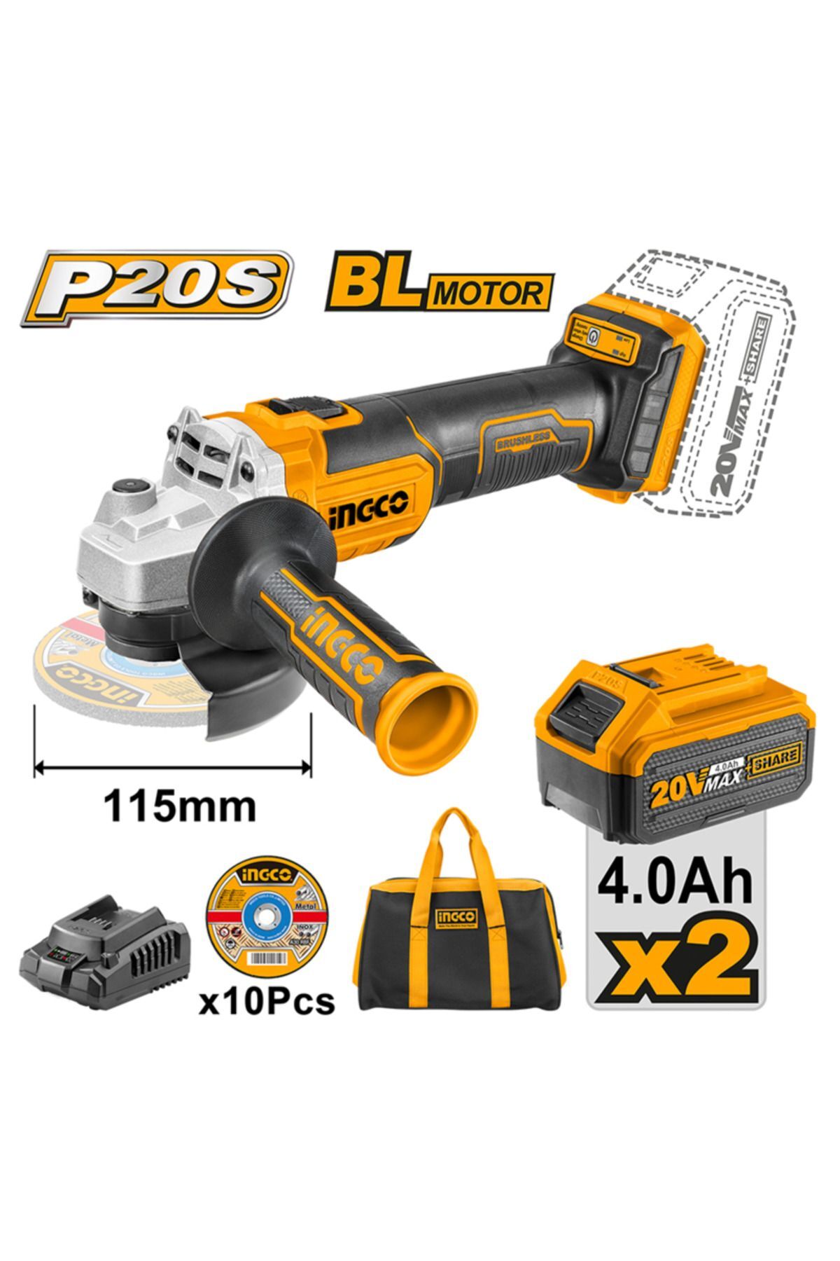 İngco CAGLI2011582 Akülü Taşlama