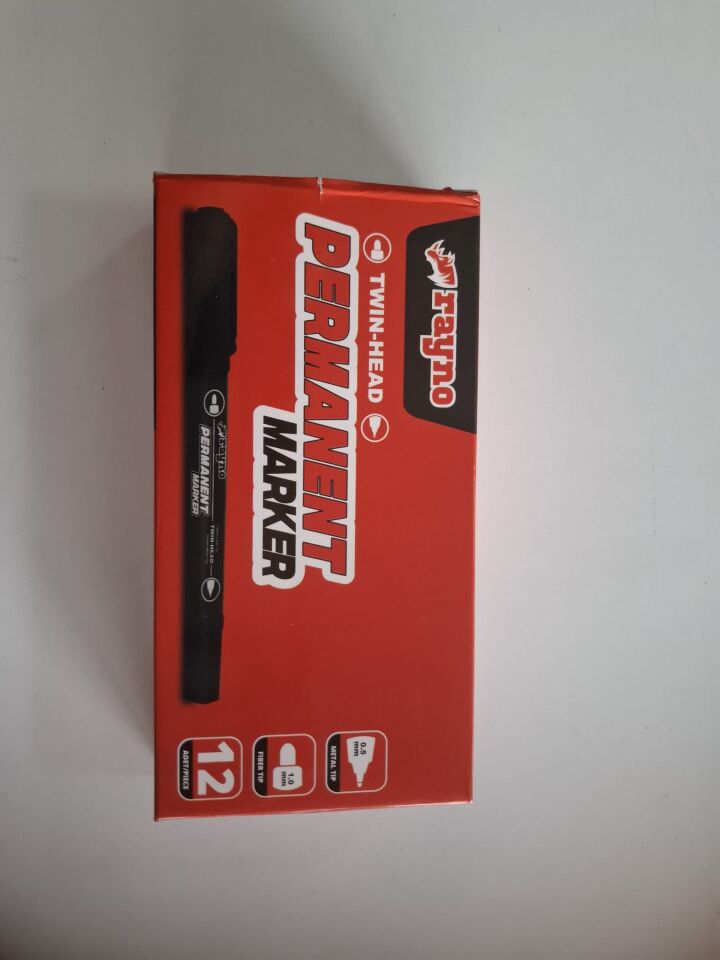 Permanent marker koli kalemi iki uçlu(siyah)