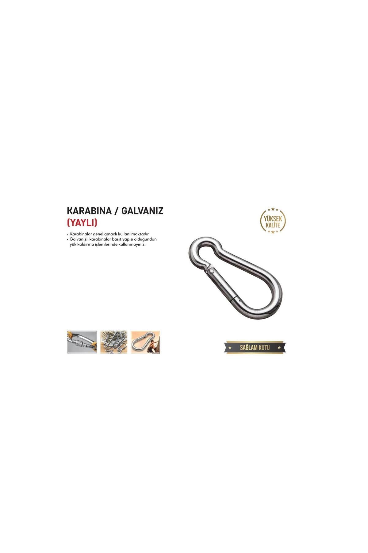 KP-2001 KARABİNA 5x50 mm Paslanmaz Çelik Tırmanma Dağcılık Kamp Ekipmanı 5 Adet