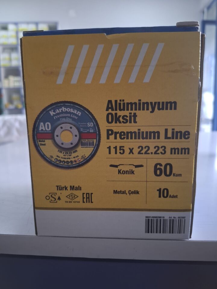 Karbosan Flap Dısk Zımpara AO 115*22,23 60 kum 10'lu