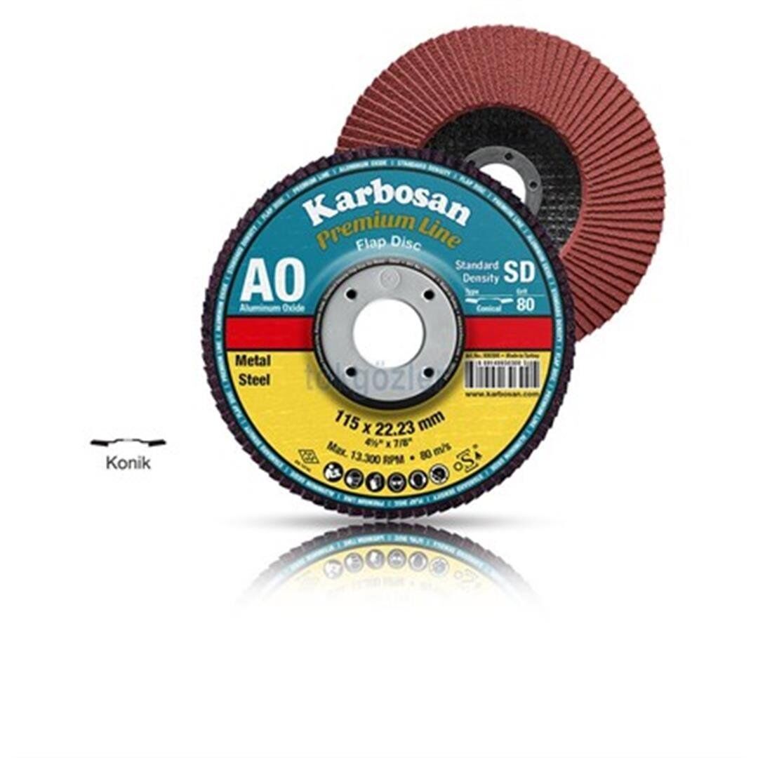 Karbosan Flap Dısk Zımpara AO 115*22,23 40 kum 10'lu
