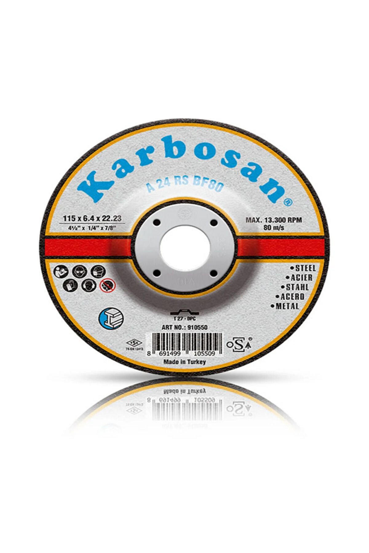 180 X 8.0 X 22.23 TAŞLAMA FLEX TAŞI KARBOSAN 3 ADET