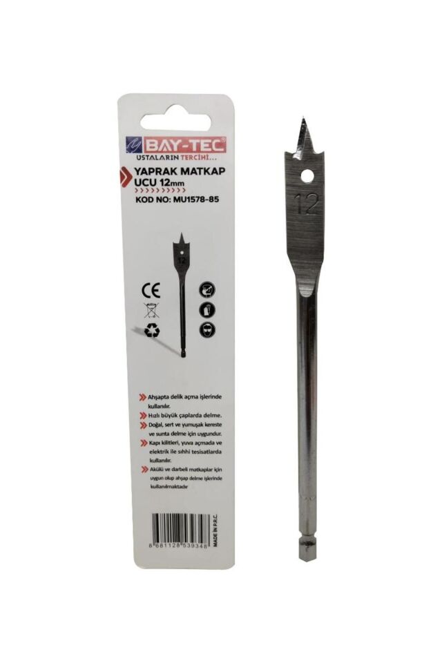 Bay-Tec MU1578-85 yaprak matkap ucu 12 mm