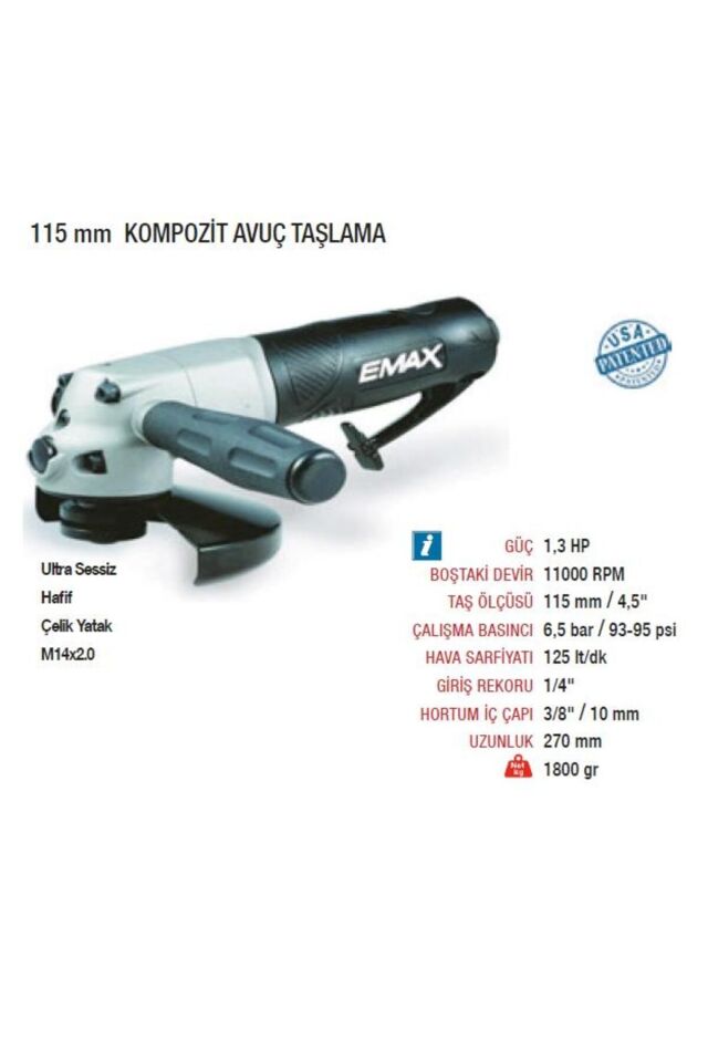 Et-5745 115 mm. kompozit havalı avuç taşlama