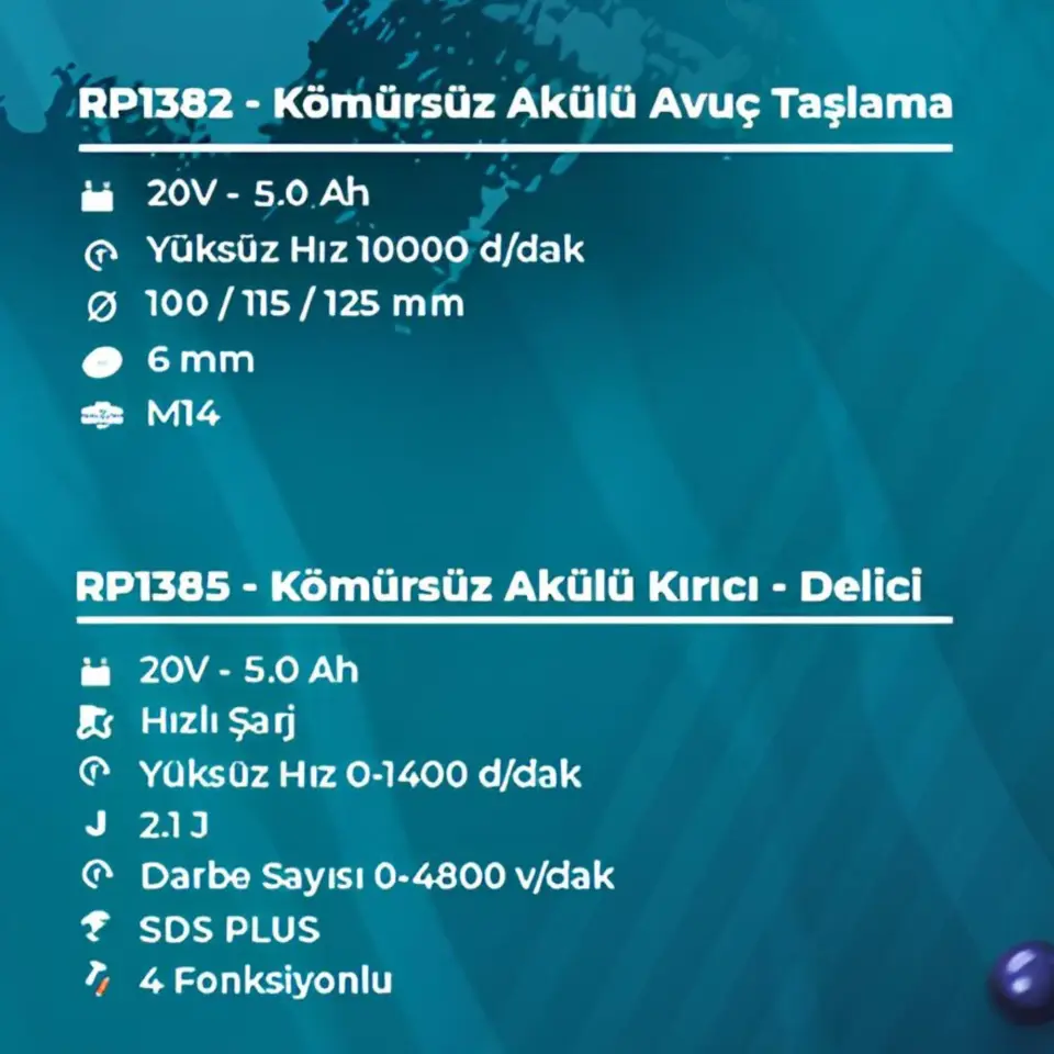 Repton Kömürsüz Akülü Kombo 4 Lü Set RP1380