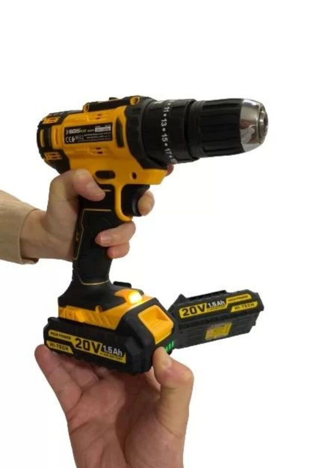 0 - 250 watt akülü darbeli matkap seti 20v 1.5ah
