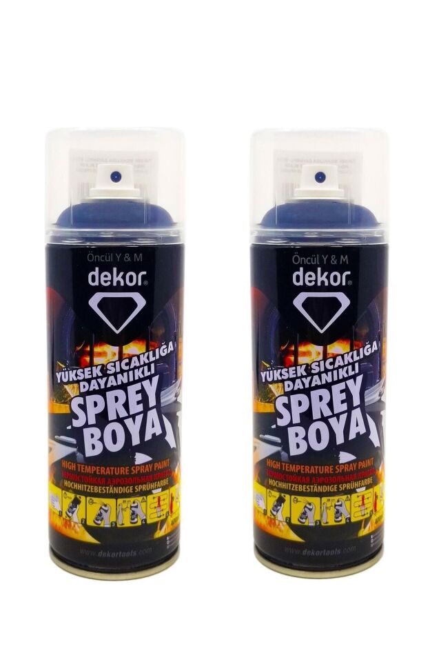 Yüksek sıcaklığa dayanıklı sprey boya 400ml siyah
