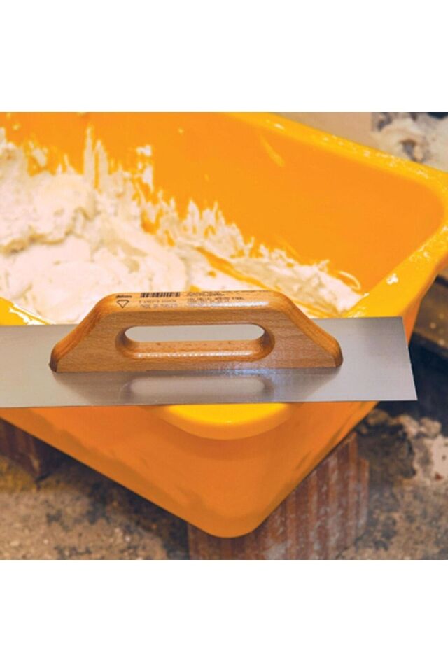 Dekor Ahşap Saplı Alçı Malası 30 Cm Paslanmaz Çelik 096