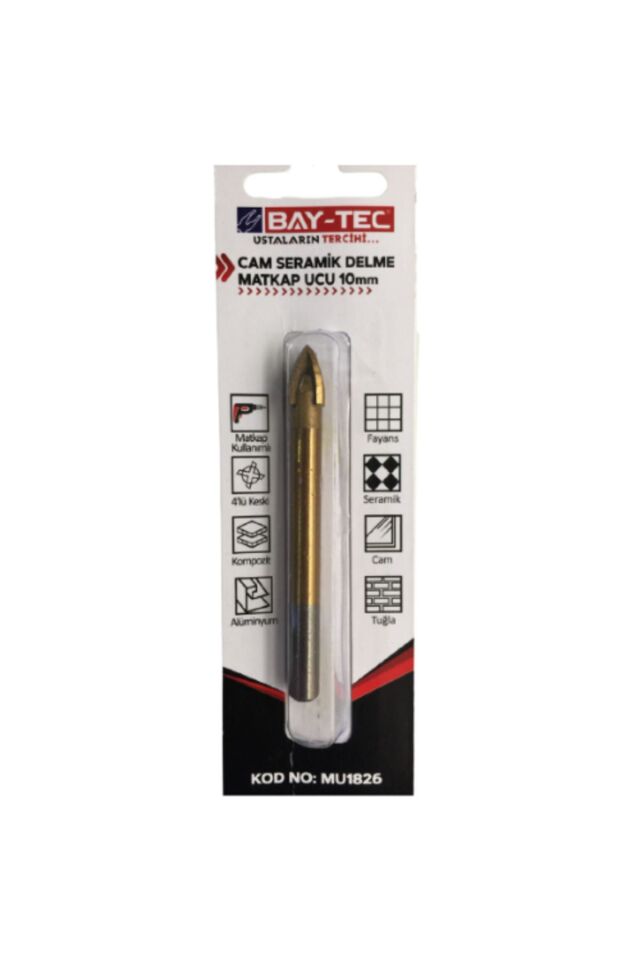 Bay-tec cam seramik delme matkap ucu 10mm ( kod no: mu1826)