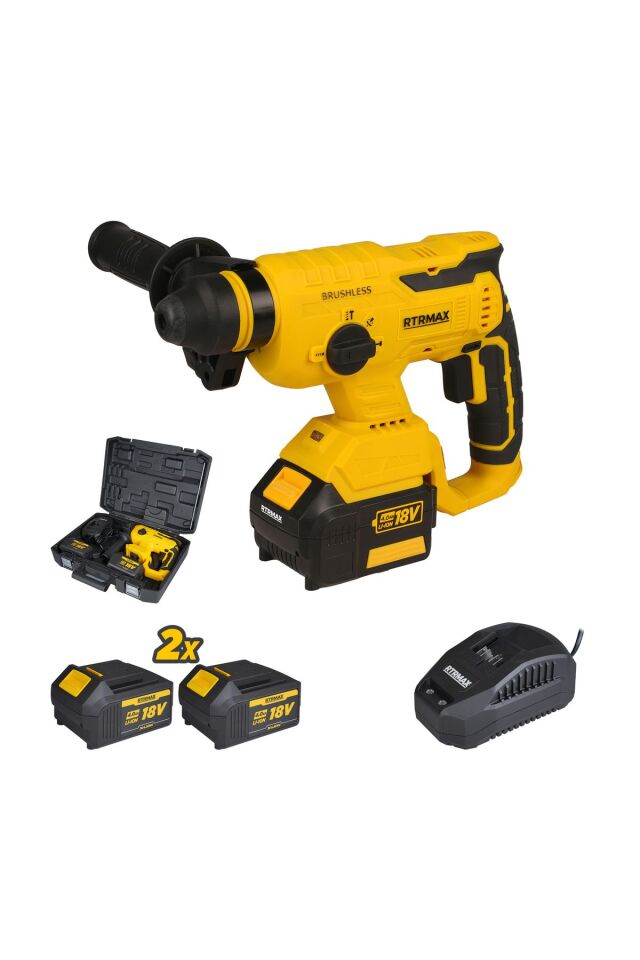 Rtx2095 Şarjlı Sds Plus Kırıcı Ve Delici Kömürsüz 2.2jul 22mm 2x4 Ah Çift Akü X-lion - Akü Dahil