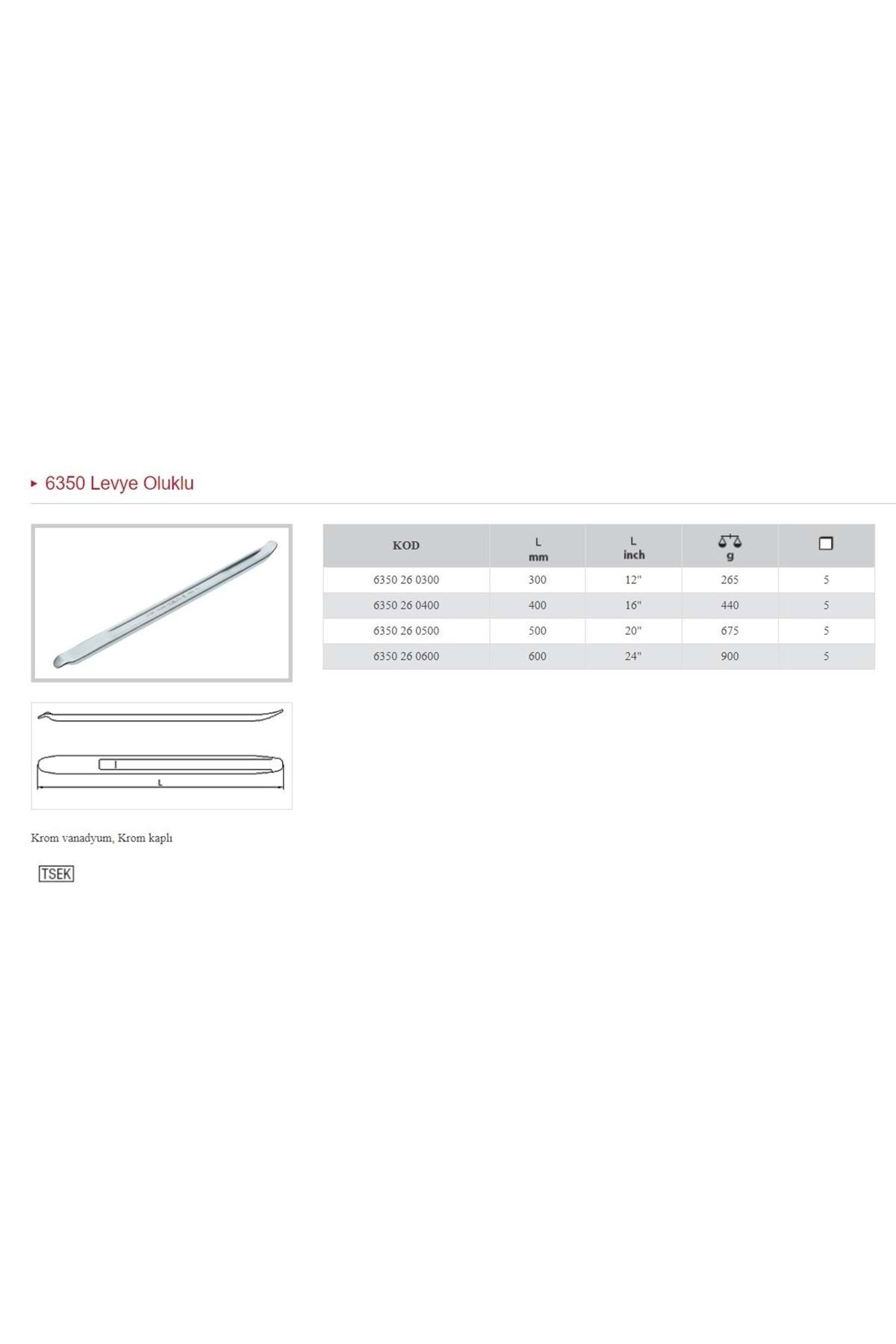 İzeltaş 300 Mm Levye Oluklu Krom 6350 26 0300