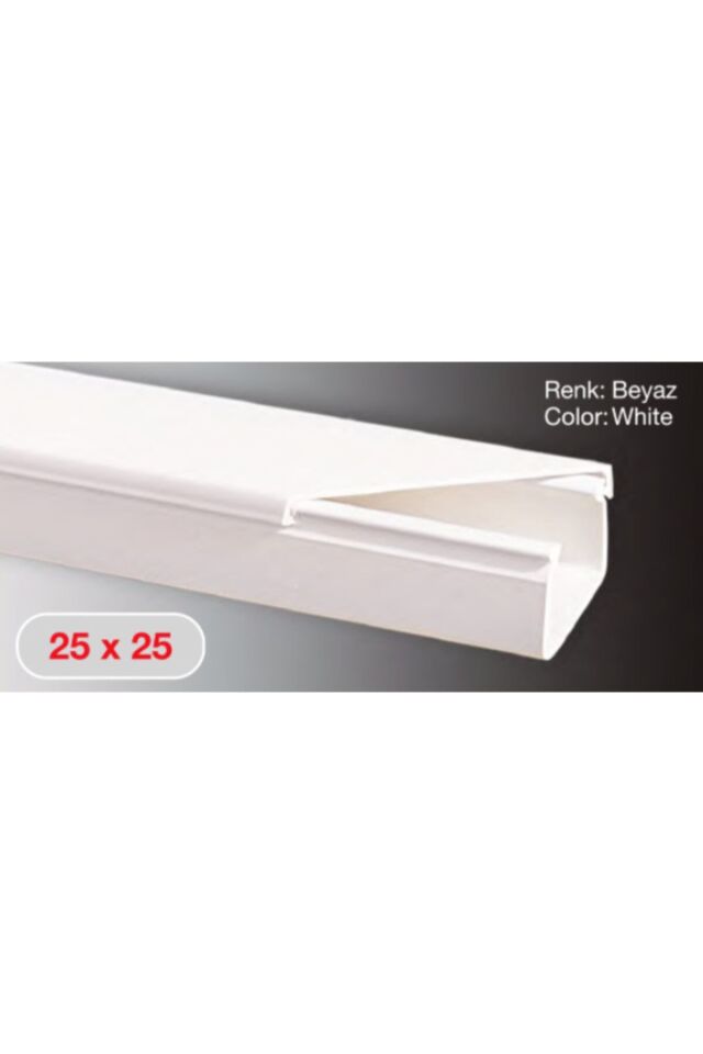 25x25 Yapışkanlı Kablo Kanalı 2mt * 5 Adet