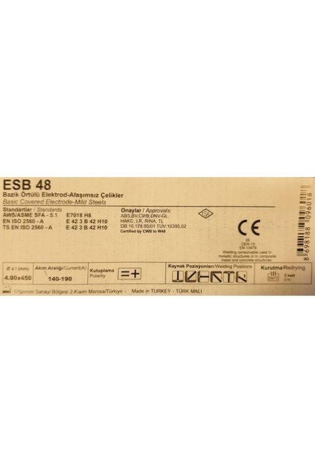 Bazik Elektrod Esb 48 4,00mm 1 Paket 90 Adet